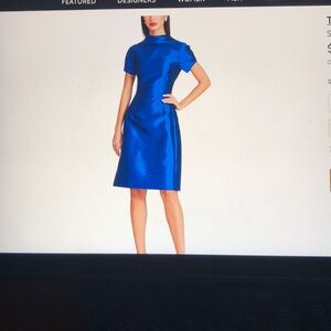 Teri Jon Roll-Neck Gazar A line dress